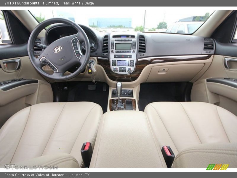 Pearl White / Beige 2010 Hyundai Santa Fe Limited