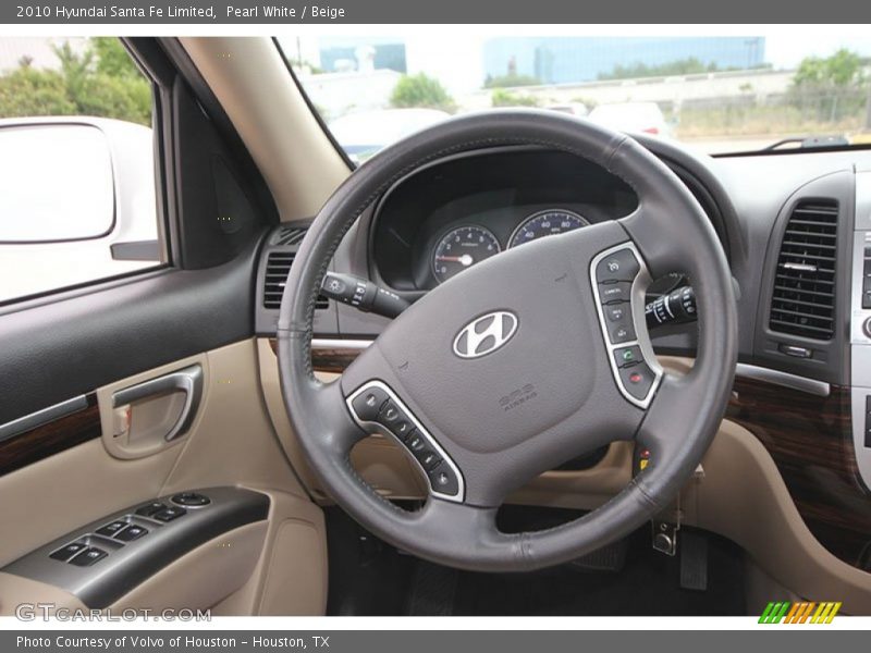 Pearl White / Beige 2010 Hyundai Santa Fe Limited