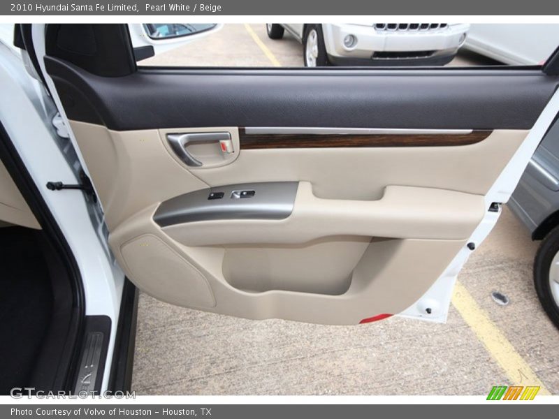 Pearl White / Beige 2010 Hyundai Santa Fe Limited