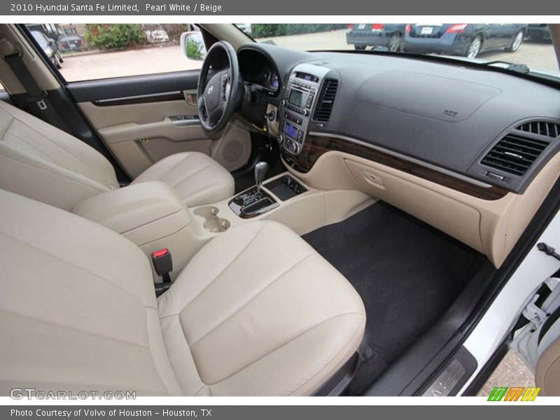 Pearl White / Beige 2010 Hyundai Santa Fe Limited