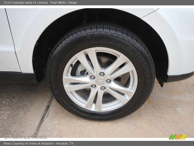 Pearl White / Beige 2010 Hyundai Santa Fe Limited