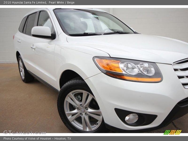 Pearl White / Beige 2010 Hyundai Santa Fe Limited