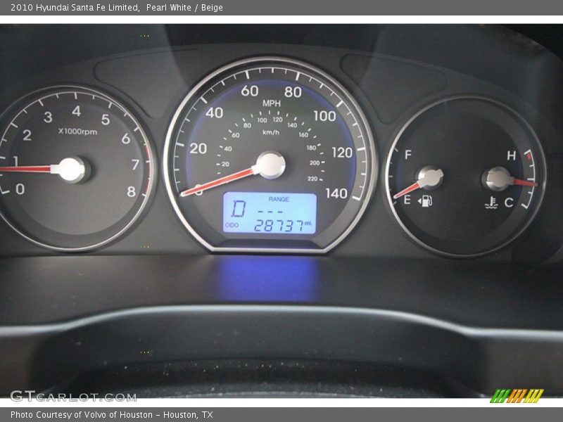 Pearl White / Beige 2010 Hyundai Santa Fe Limited