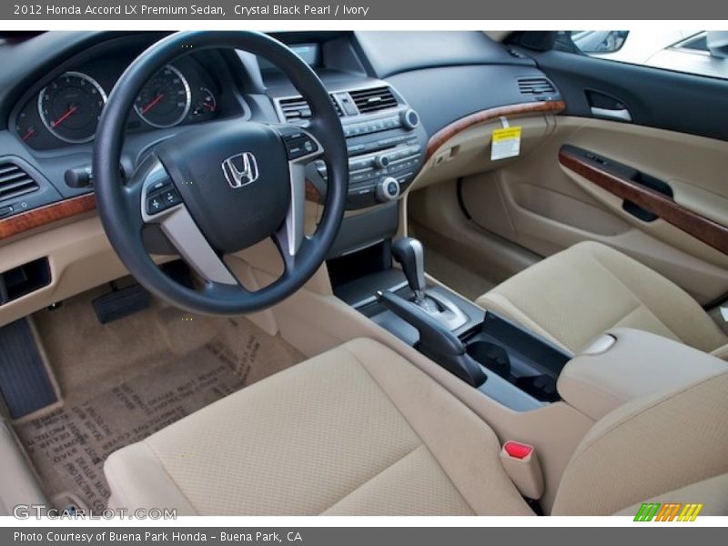 Crystal Black Pearl / Ivory 2012 Honda Accord LX Premium Sedan