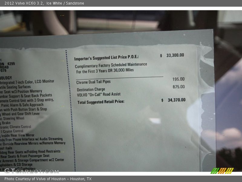 Ice White / Sandstone 2012 Volvo XC60 3.2