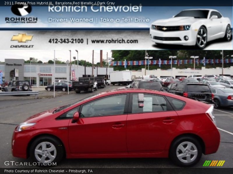Barcelona Red Metallic / Dark Gray 2011 Toyota Prius Hybrid III