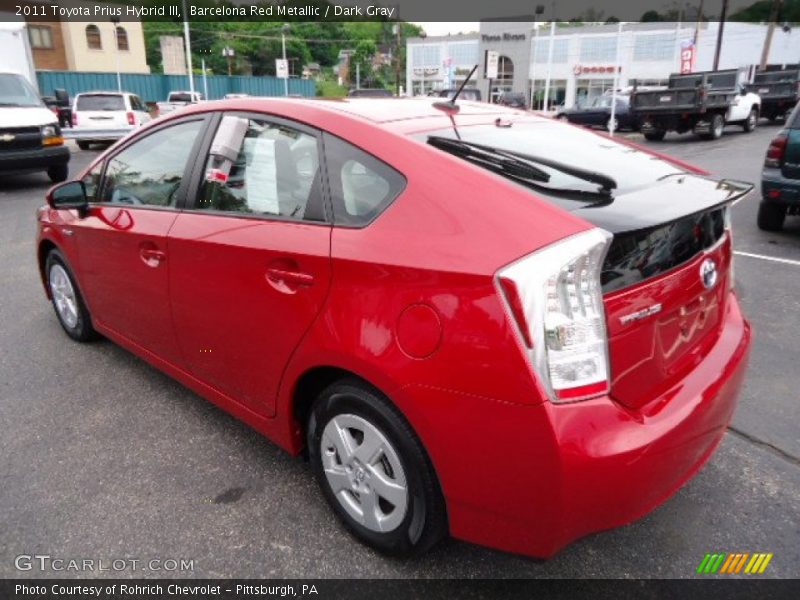 Barcelona Red Metallic / Dark Gray 2011 Toyota Prius Hybrid III