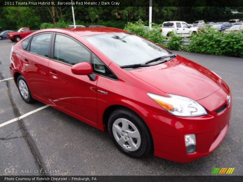 Barcelona Red Metallic / Dark Gray 2011 Toyota Prius Hybrid III