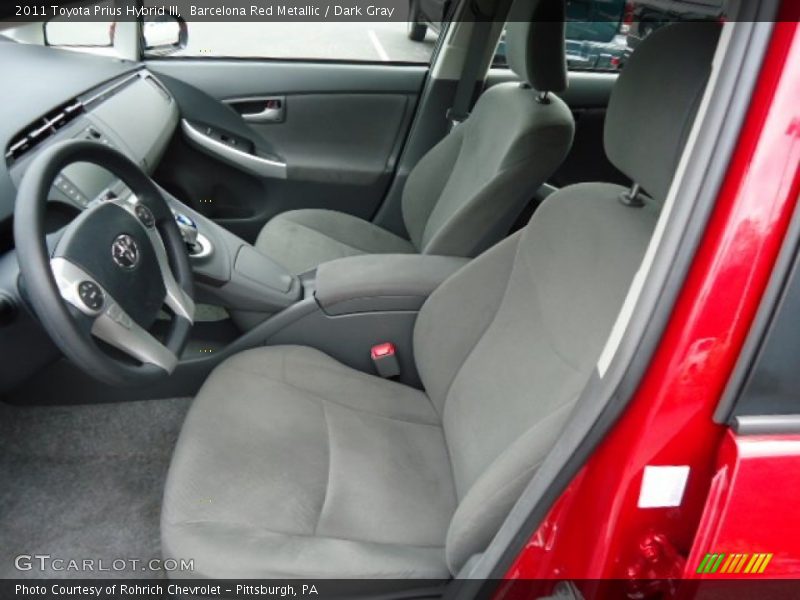 Barcelona Red Metallic / Dark Gray 2011 Toyota Prius Hybrid III
