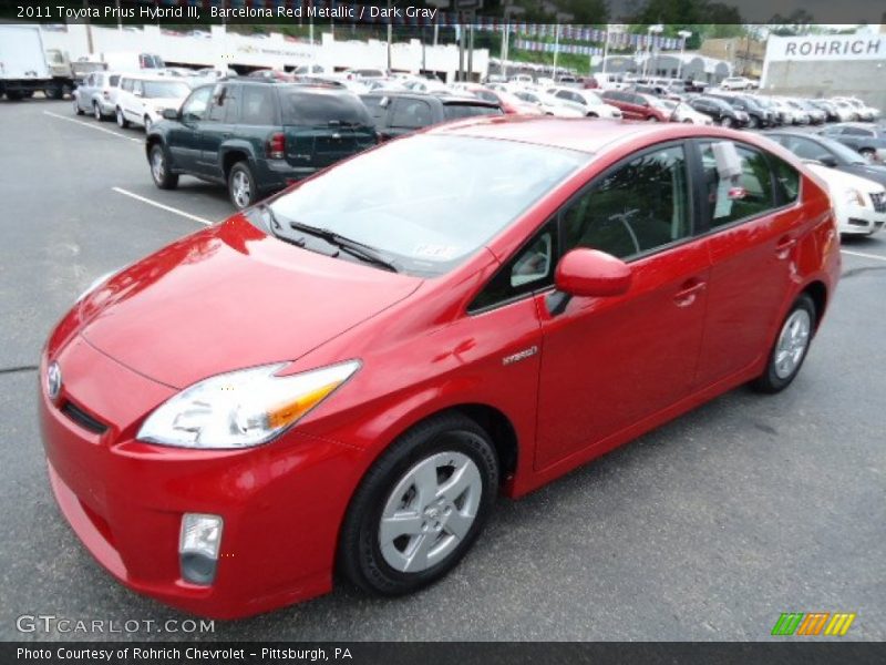 Barcelona Red Metallic / Dark Gray 2011 Toyota Prius Hybrid III