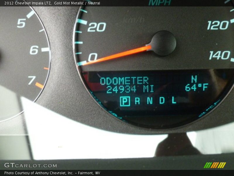 Gold Mist Metallic / Neutral 2012 Chevrolet Impala LTZ