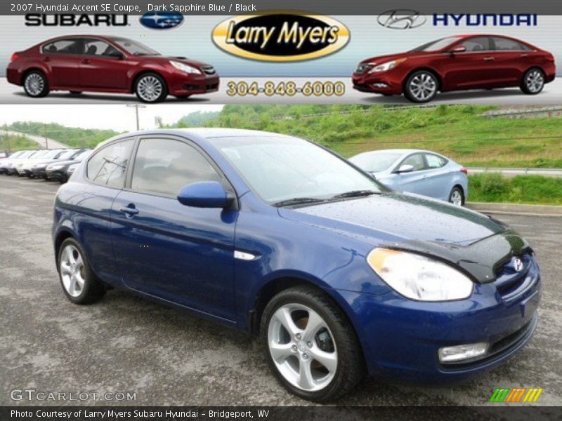 Dark Sapphire Blue / Black 2007 Hyundai Accent SE Coupe