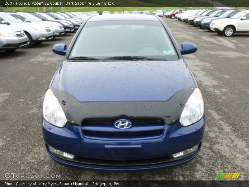 Dark Sapphire Blue / Black 2007 Hyundai Accent SE Coupe