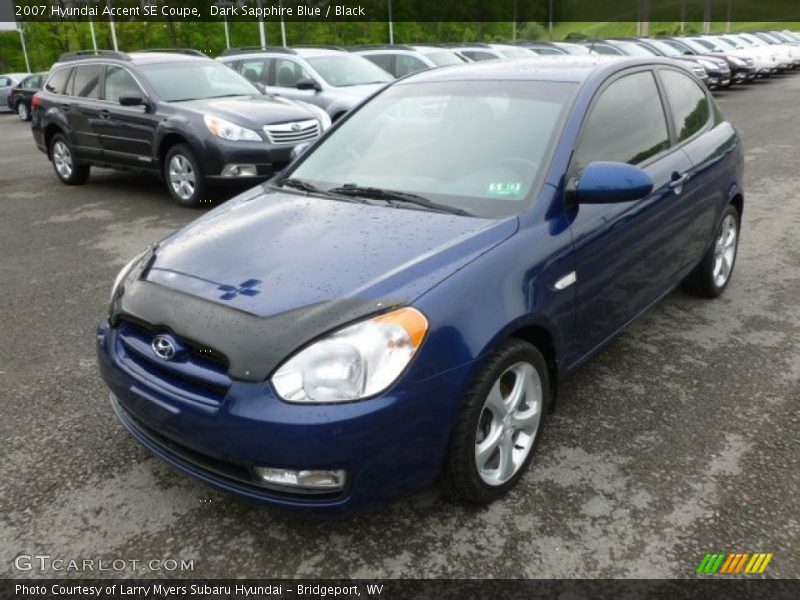 Dark Sapphire Blue / Black 2007 Hyundai Accent SE Coupe