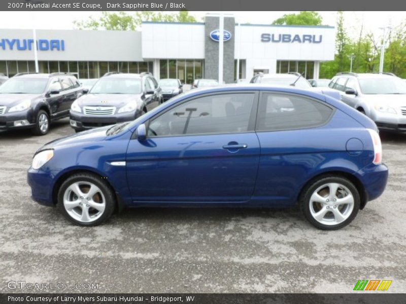 Dark Sapphire Blue / Black 2007 Hyundai Accent SE Coupe
