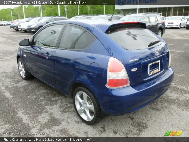 Dark Sapphire Blue / Black 2007 Hyundai Accent SE Coupe