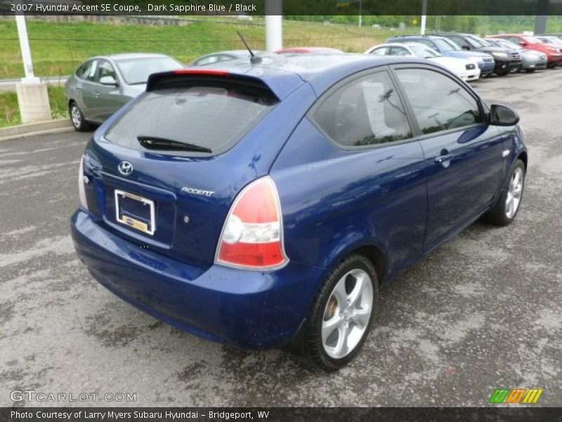 Dark Sapphire Blue / Black 2007 Hyundai Accent SE Coupe