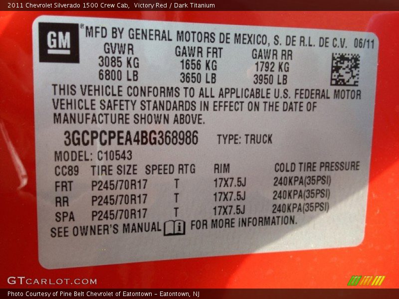 Victory Red / Dark Titanium 2011 Chevrolet Silverado 1500 Crew Cab