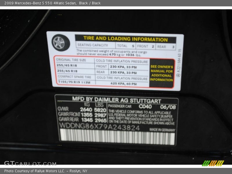 Black / Black 2009 Mercedes-Benz S 550 4Matic Sedan
