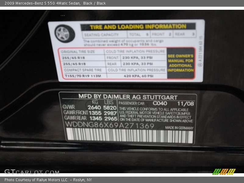 Black / Black 2009 Mercedes-Benz S 550 4Matic Sedan
