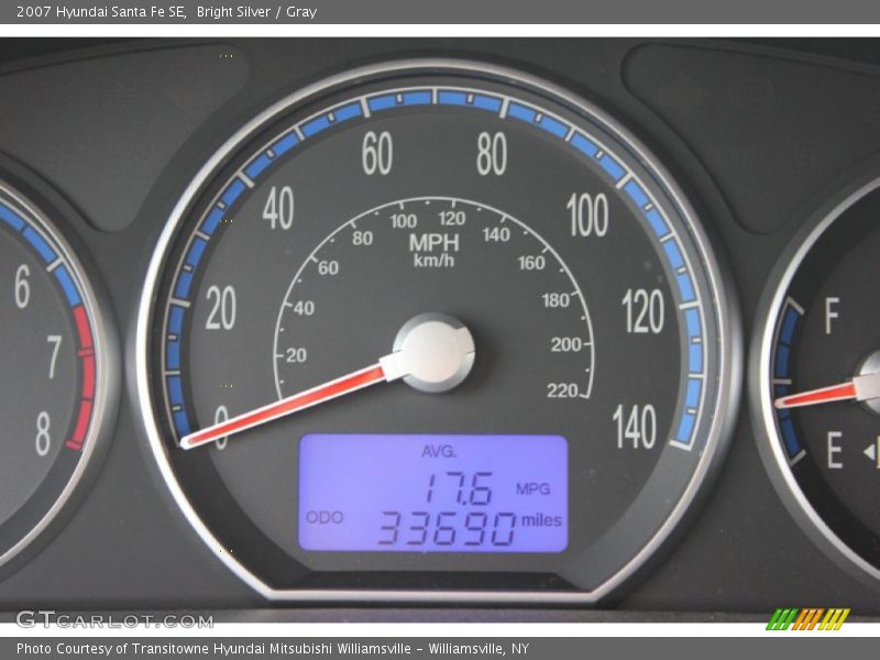 Bright Silver / Gray 2007 Hyundai Santa Fe SE
