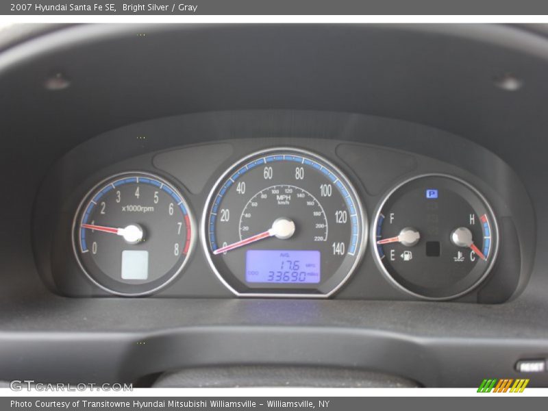 Bright Silver / Gray 2007 Hyundai Santa Fe SE