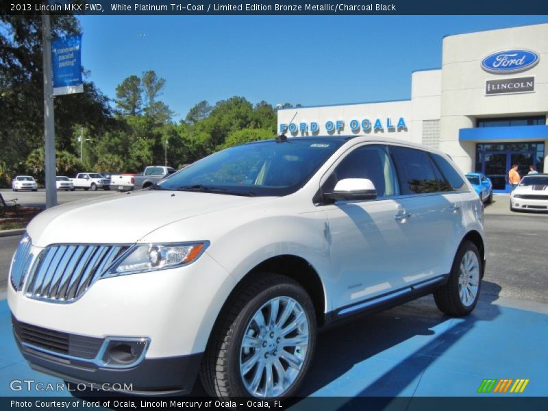White Platinum Tri-Coat / Limited Edition Bronze Metallic/Charcoal Black 2013 Lincoln MKX FWD