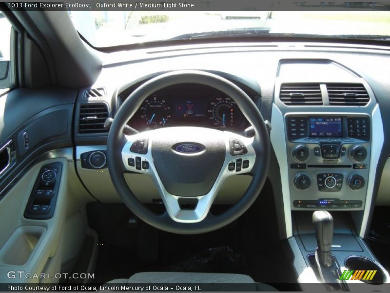 Oxford White / Medium Light Stone 2013 Ford Explorer EcoBoost