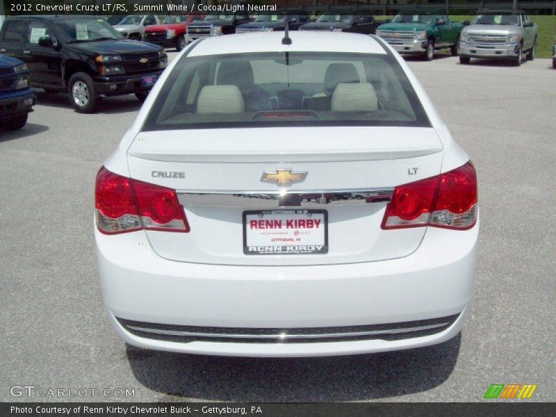 Summit White / Cocoa/Light Neutral 2012 Chevrolet Cruze LT/RS
