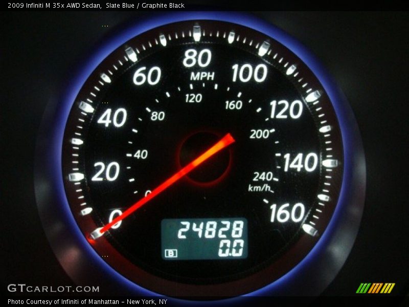 Slate Blue / Graphite Black 2009 Infiniti M 35x AWD Sedan