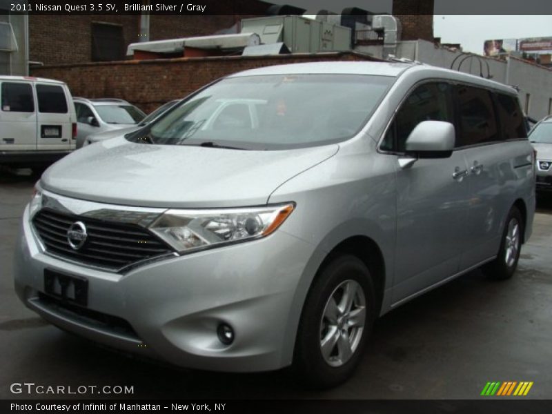 Brilliant Silver / Gray 2011 Nissan Quest 3.5 SV