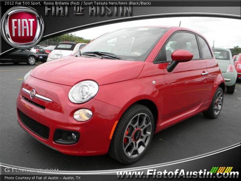 Rosso Brillante (Red) / Sport Tessuto Nero/Nero (Black/Black) 2012 Fiat 500 Sport