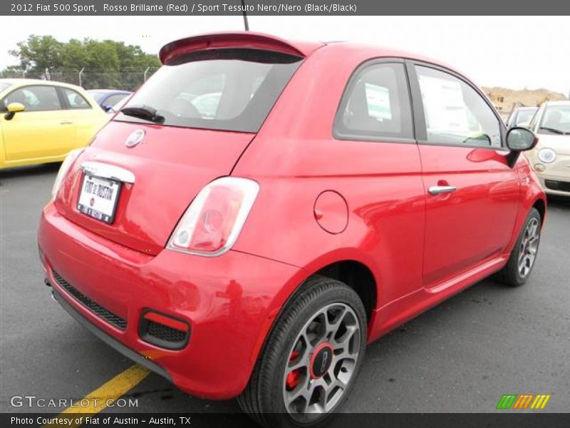 Rosso Brillante (Red) / Sport Tessuto Nero/Nero (Black/Black) 2012 Fiat 500 Sport