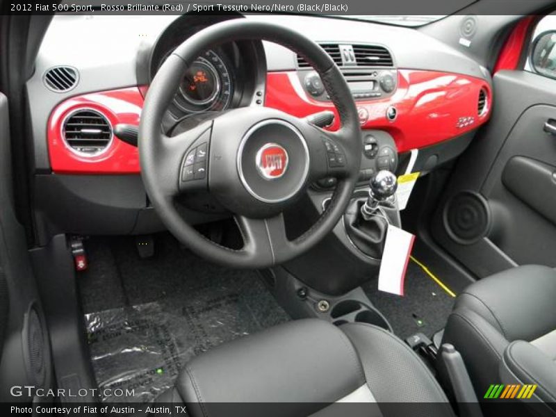 Rosso Brillante (Red) / Sport Tessuto Nero/Nero (Black/Black) 2012 Fiat 500 Sport