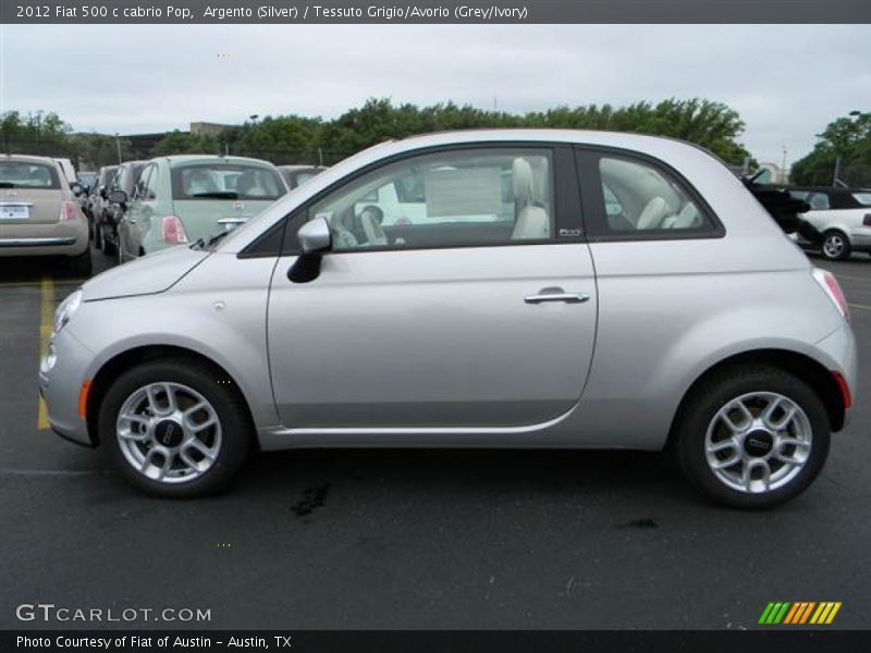 Argento (Silver) / Tessuto Grigio/Avorio (Grey/Ivory) 2012 Fiat 500 c cabrio Pop