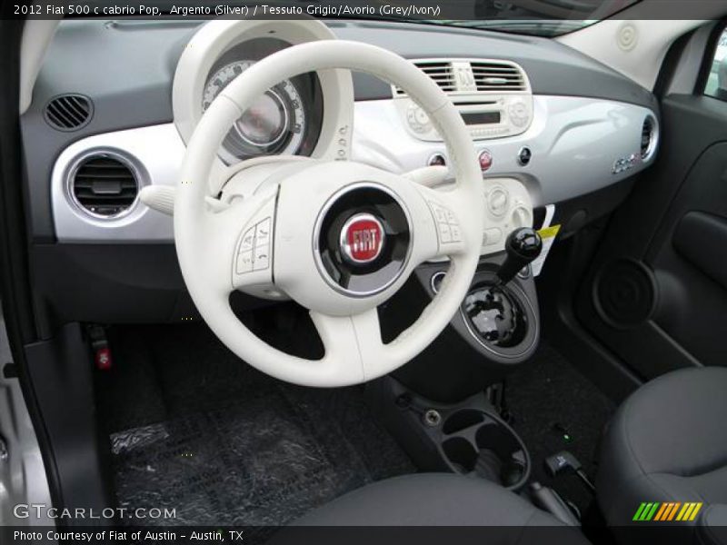 Argento (Silver) / Tessuto Grigio/Avorio (Grey/Ivory) 2012 Fiat 500 c cabrio Pop