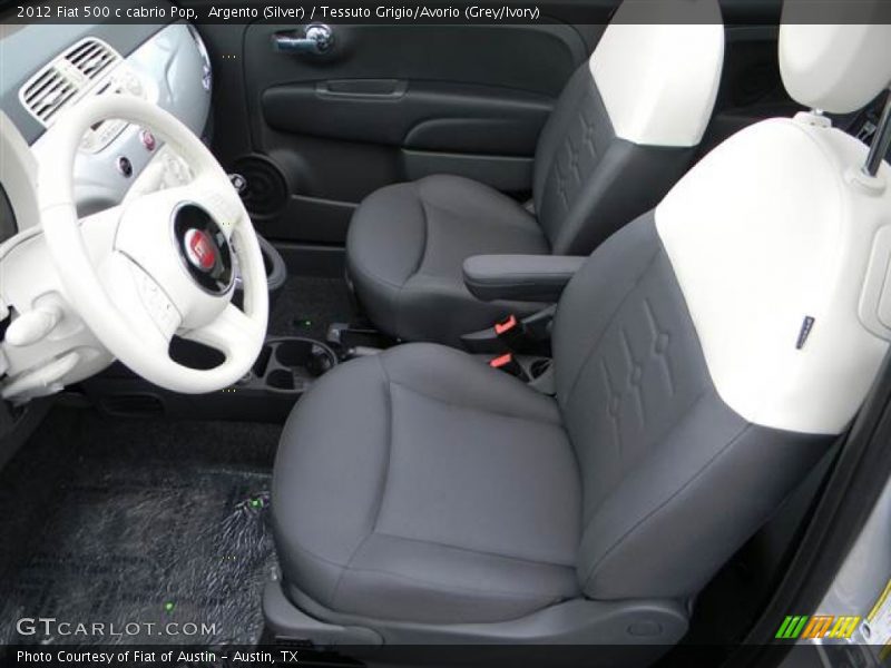 Argento (Silver) / Tessuto Grigio/Avorio (Grey/Ivory) 2012 Fiat 500 c cabrio Pop
