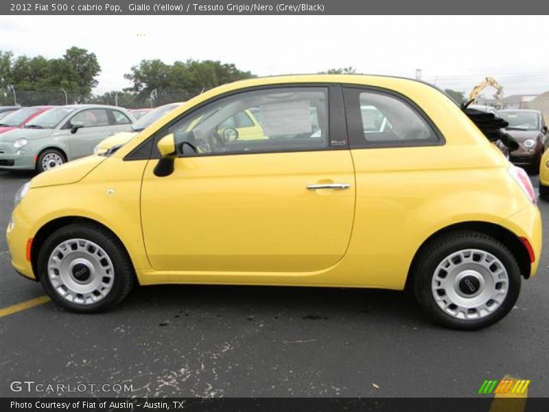 Giallo (Yellow) / Tessuto Grigio/Nero (Grey/Black) 2012 Fiat 500 c cabrio Pop