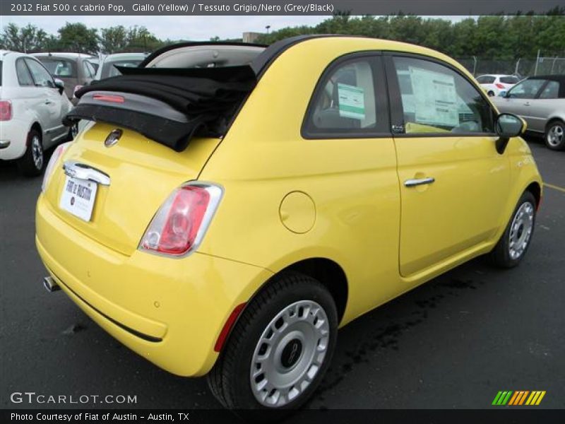 Giallo (Yellow) / Tessuto Grigio/Nero (Grey/Black) 2012 Fiat 500 c cabrio Pop
