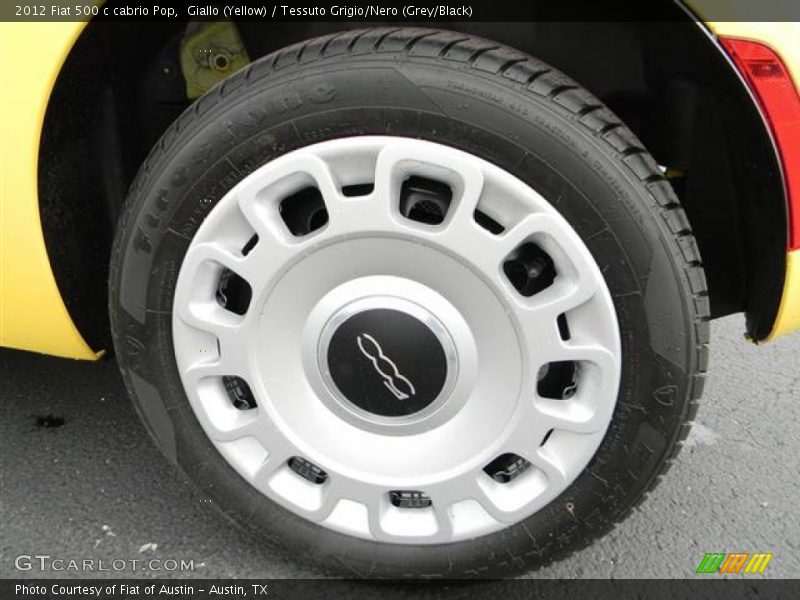 Giallo (Yellow) / Tessuto Grigio/Nero (Grey/Black) 2012 Fiat 500 c cabrio Pop