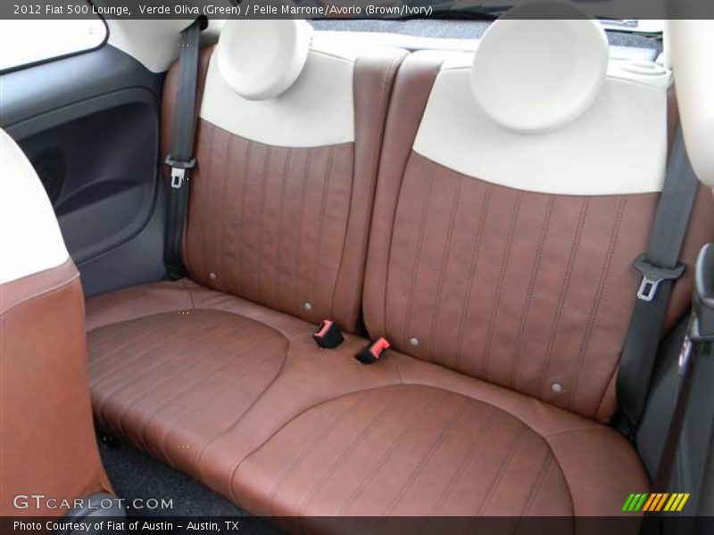 Verde Oliva (Green) / Pelle Marrone/Avorio (Brown/Ivory) 2012 Fiat 500 Lounge