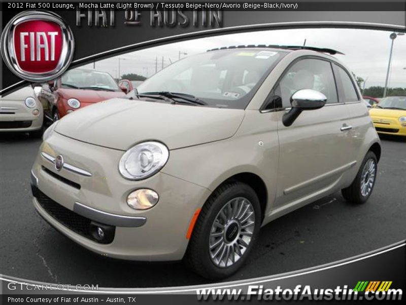 Mocha Latte (Light Brown) / Tessuto Beige-Nero/Avorio (Beige-Black/Ivory) 2012 Fiat 500 Lounge