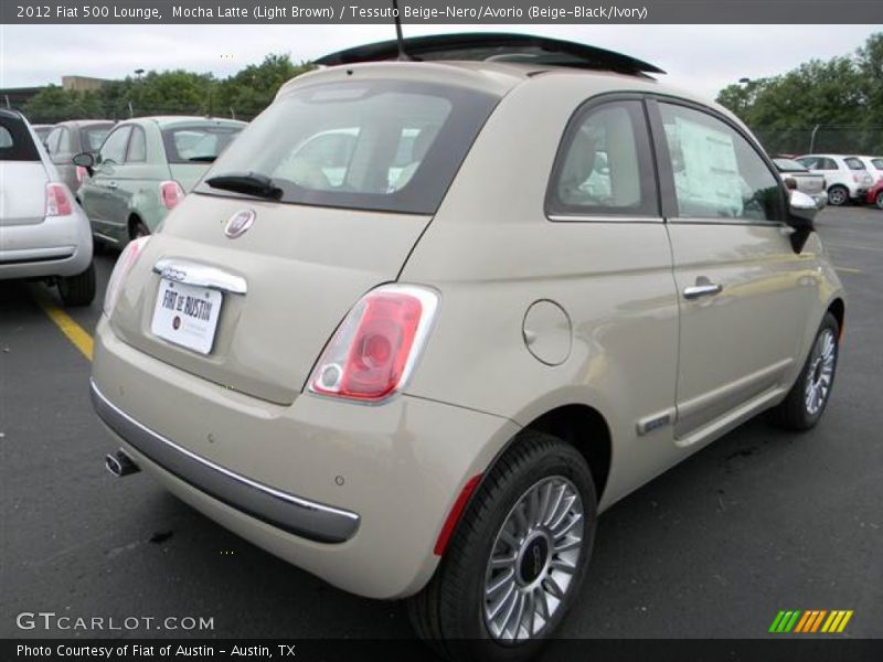 Mocha Latte (Light Brown) / Tessuto Beige-Nero/Avorio (Beige-Black/Ivory) 2012 Fiat 500 Lounge