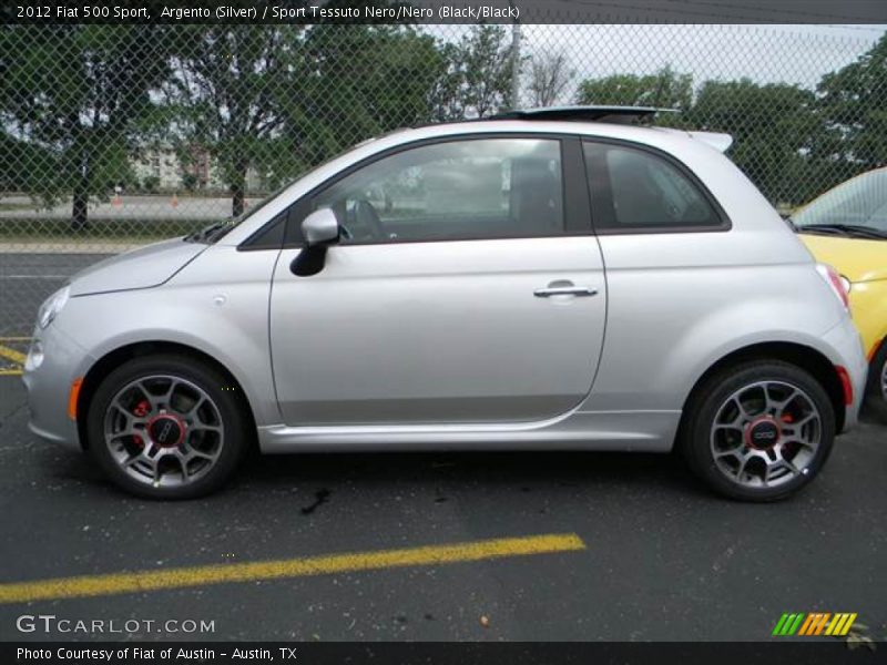 Argento (Silver) / Sport Tessuto Nero/Nero (Black/Black) 2012 Fiat 500 Sport