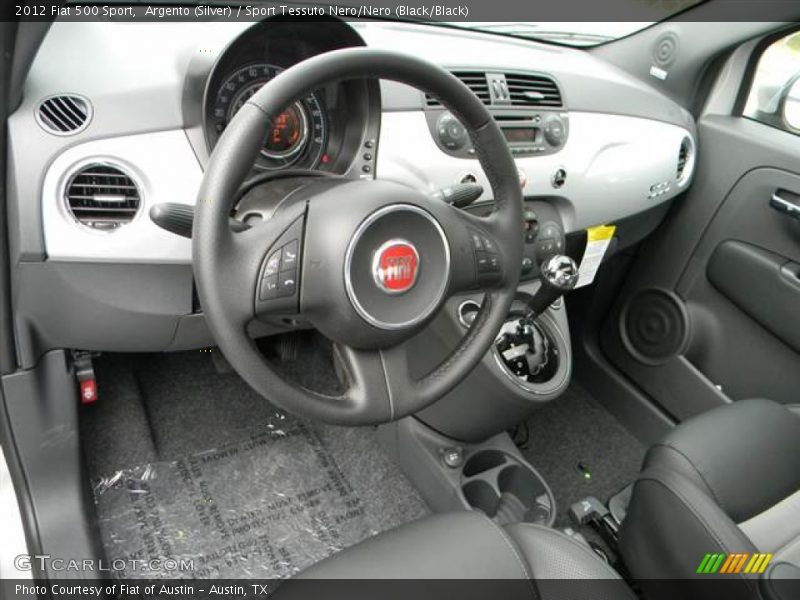 Argento (Silver) / Sport Tessuto Nero/Nero (Black/Black) 2012 Fiat 500 Sport