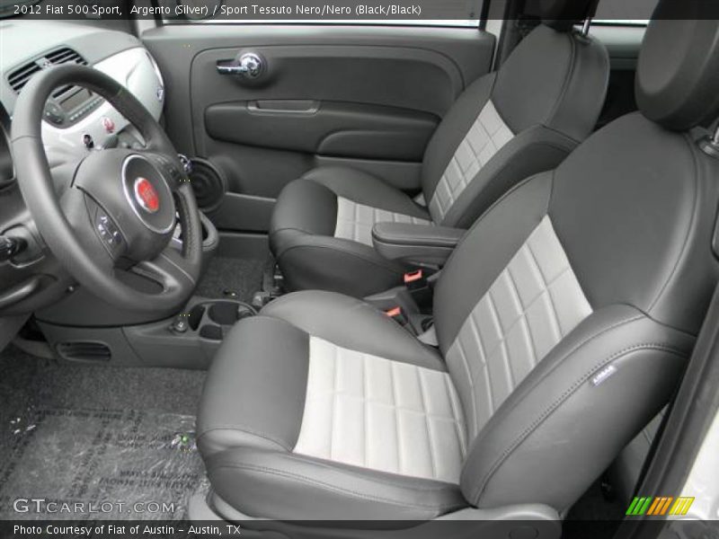 Argento (Silver) / Sport Tessuto Nero/Nero (Black/Black) 2012 Fiat 500 Sport