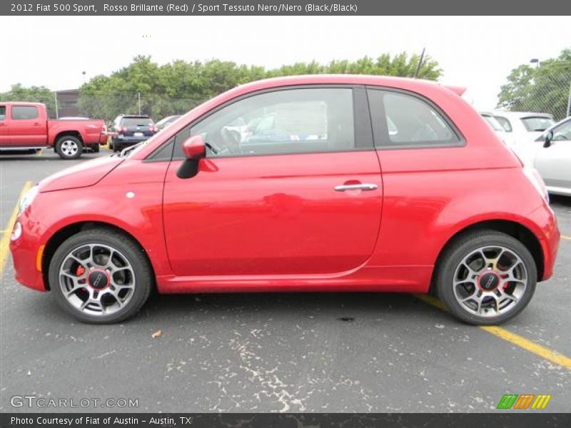 Rosso Brillante (Red) / Sport Tessuto Nero/Nero (Black/Black) 2012 Fiat 500 Sport