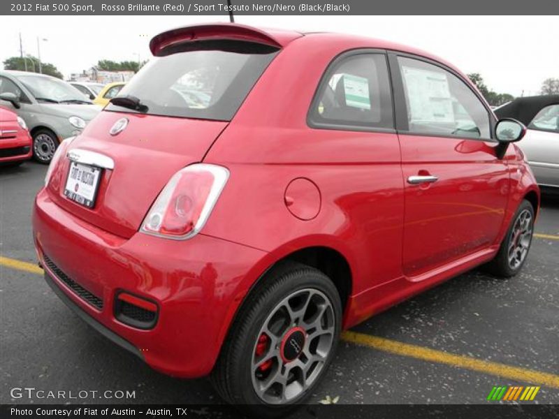 Rosso Brillante (Red) / Sport Tessuto Nero/Nero (Black/Black) 2012 Fiat 500 Sport