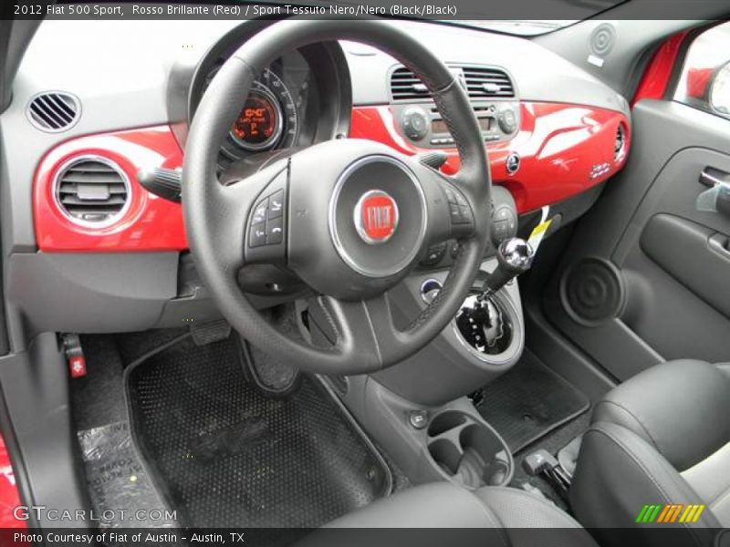 Rosso Brillante (Red) / Sport Tessuto Nero/Nero (Black/Black) 2012 Fiat 500 Sport