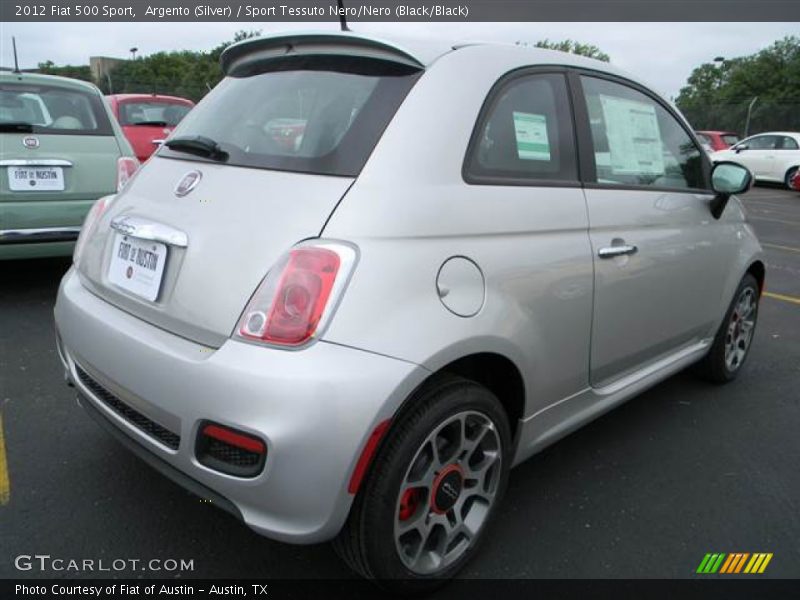 Argento (Silver) / Sport Tessuto Nero/Nero (Black/Black) 2012 Fiat 500 Sport